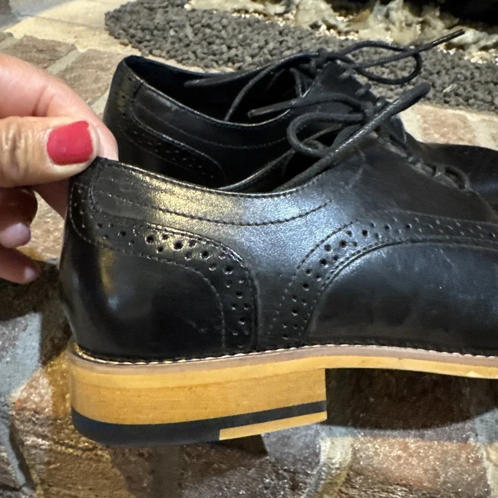 Stacy‎ Adams Darren Cap Toe Oxford Mens size 7M Leather Black #292